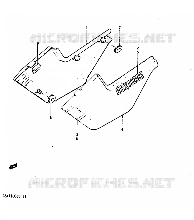 CARENAGES ARRIERE  (GSX1100EZ) Suzuki MOTO 1100 GSX 1982  GSX1100Z(Z/D)