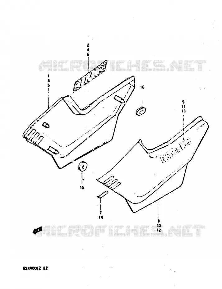 CARENAGES ARRIERE  (GSX400SZ E2, E4) Suzuki MOTO 400 GSX 1982  GSX400SZ