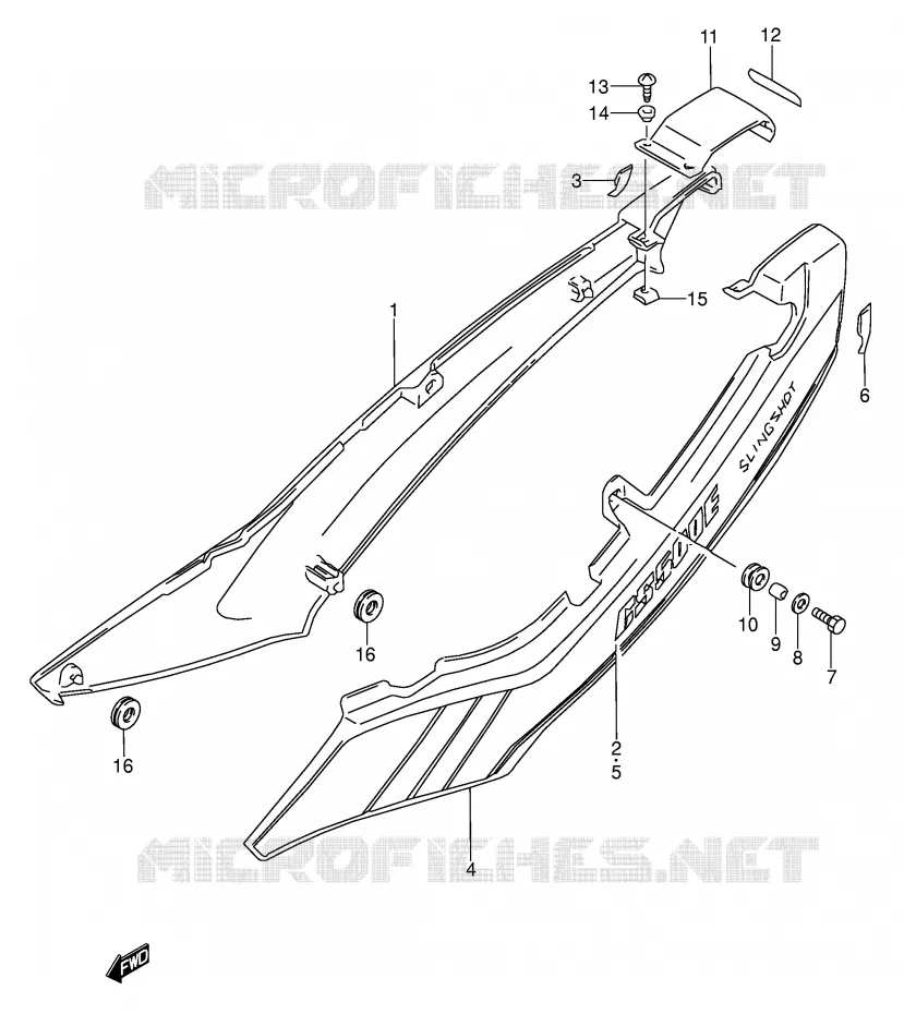CARENAGES ARRIERE  (MODELE M) Suzuki MOTO 500 GS-E 1995  GS500ES(E2)