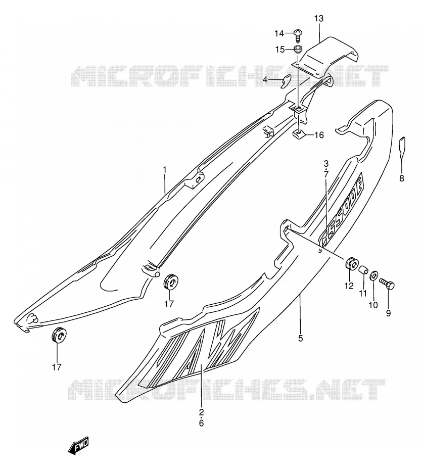 CARENAGES ARRIERE  (MODELE P) Suzuki MOTO 500 GS-E 1990  GS500EL(E2)