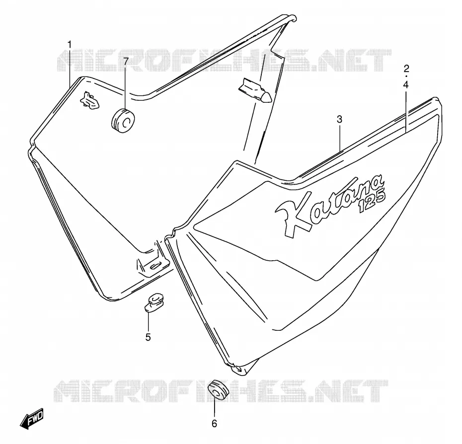CARENAGES ARRIERE  (MODELE R P37) Suzuki MOTO 125 GS 1989  GS125ESK(E1)