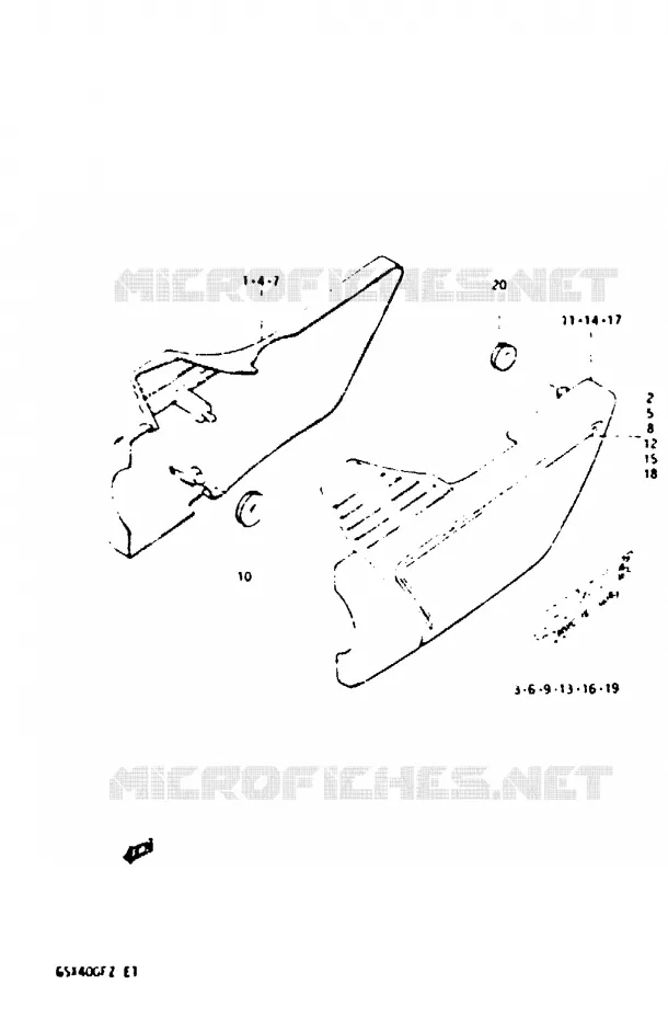 CARENAGES ARRIERE  (MODELE X) Suzuki MOTO 400 GSX 1982  GSX400FZ(X/Z)