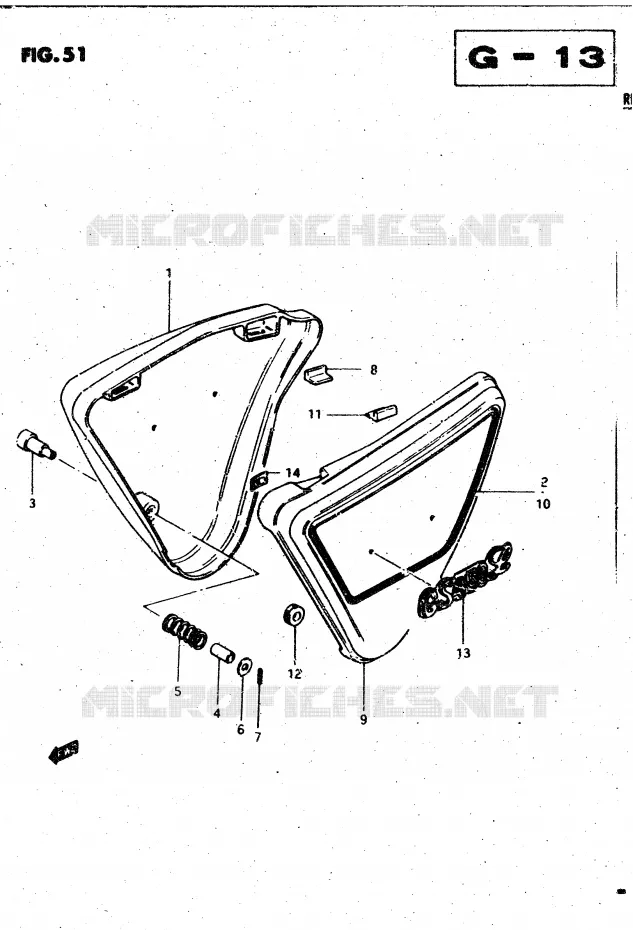 CARENAGES ARRIERE  (MODELE X) Suzuki MOTO 450 GS-L 1982  GS450LZ(E2)