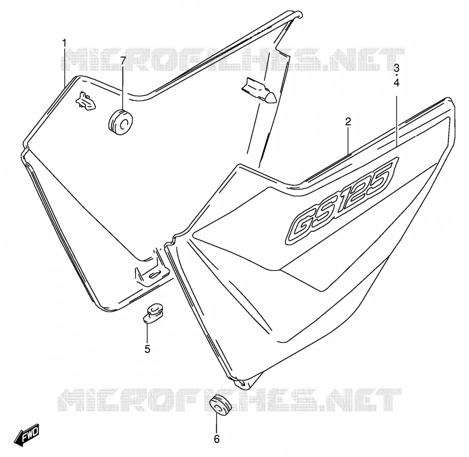 CARENAGES ARRIERE  (MODELE Y) Suzuki MOTO 125 GS 1999  GS125ESX(E71)