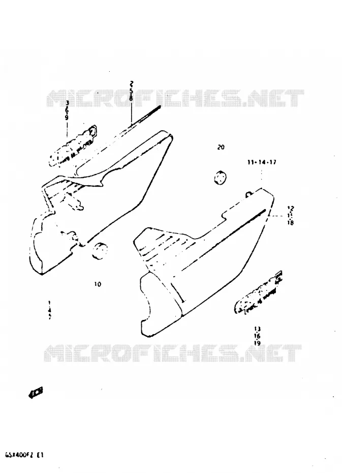 CARENAGES ARRIERE  (MODELE Z) Suzuki MOTO 400 GSX 1982  GSX400FZ(X/Z)