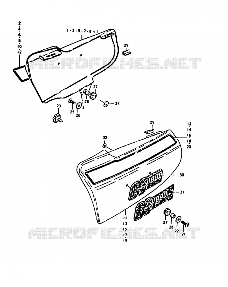 CARENAGES ARRIERE Suzuki MOTO 1000 GS 1980  GS1000T(T)