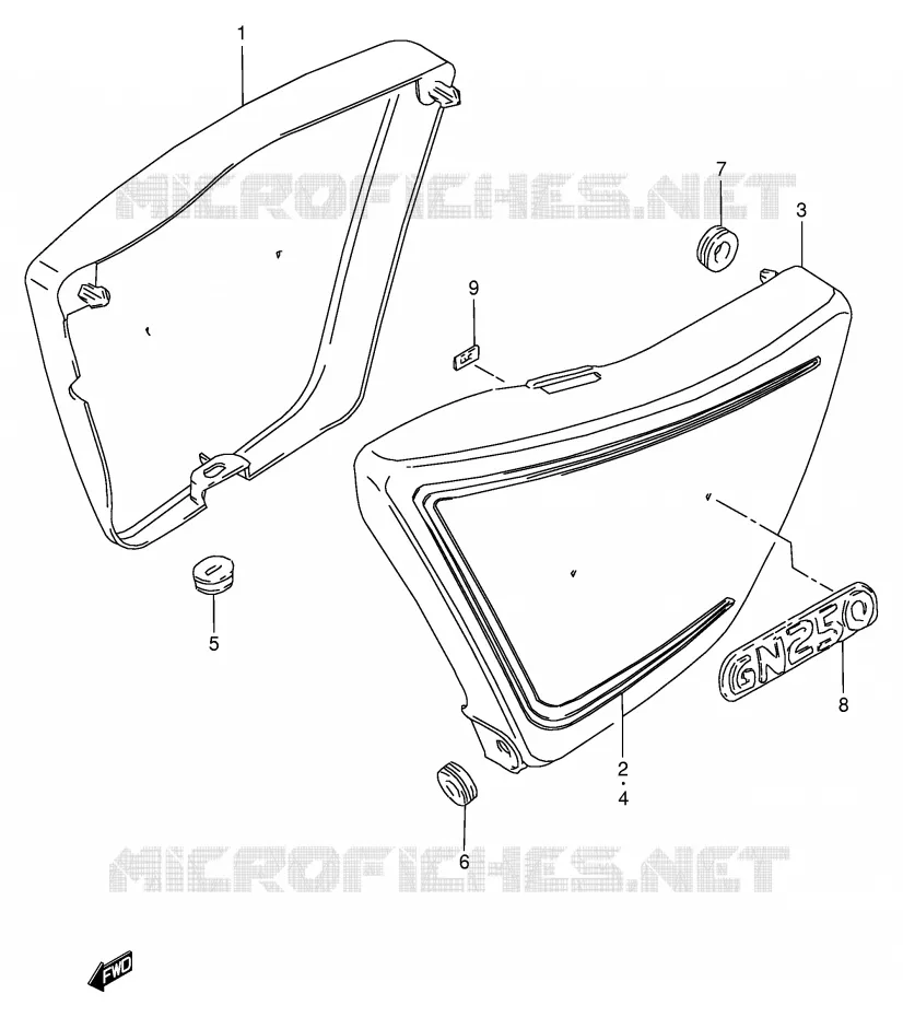 CARENAGES ARRIERE Suzuki MOTO 250 GN 1992  GN250N(E2)
