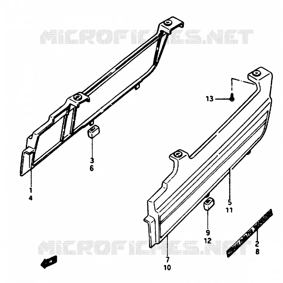 CARENAGES LATERAUX (MODELE E) Suzuki MOTO 1100 GSX-E 1985  GSX1100EEF(E/F/G)