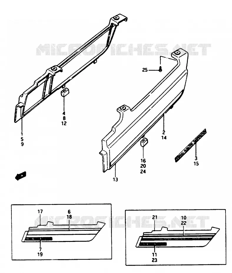 CARENAGES LATERAUX (MODELE F) Suzuki MOTO 1100 GSX-E 1985  GSX1100EF(E/F/G)