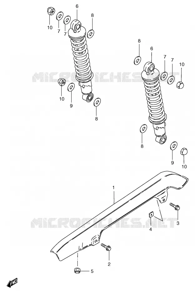 CARTER DE CHAINE - AMORTISSEUR ARRIERE Suzuki MOTO 125 GS 2000  GS125SY(E71)