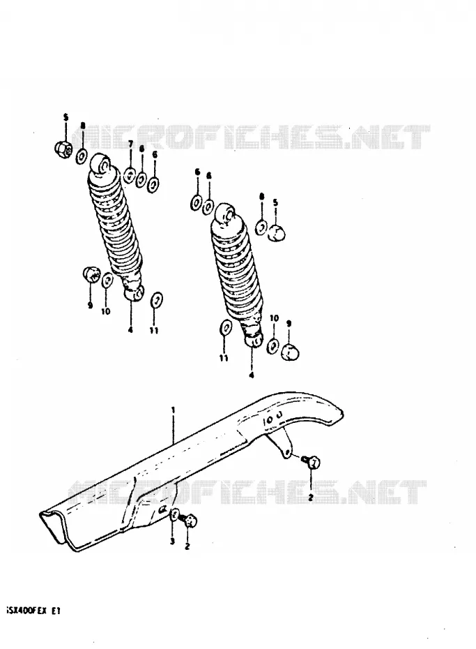 CARTER DE CHAINE - AMORTISSEUR ARRIERE Suzuki MOTO 400 GSX 1981  GSX400FEX
