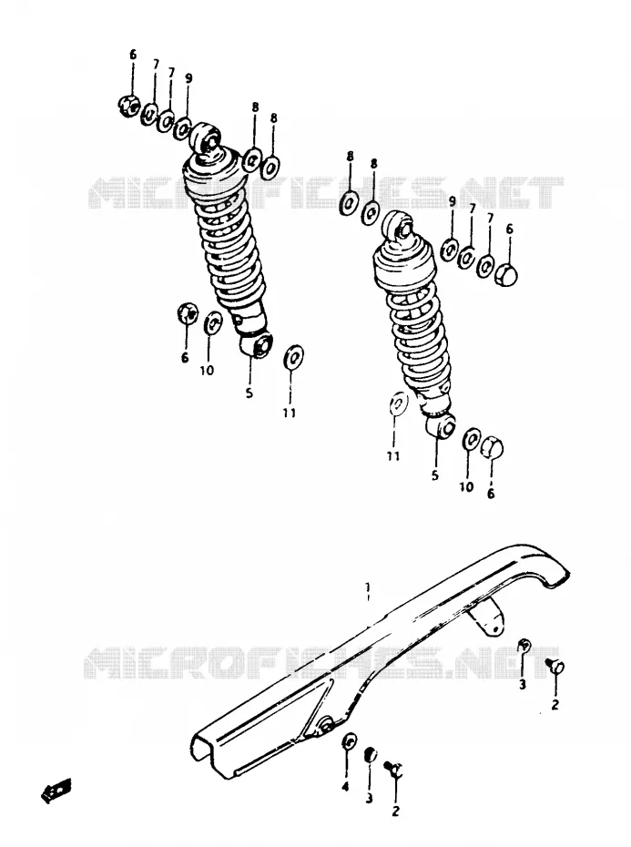 CARTER DE CHAINE - AMORTISSEUR ARRIERE Suzuki MOTO 450 GS-L 1983  GS450LD