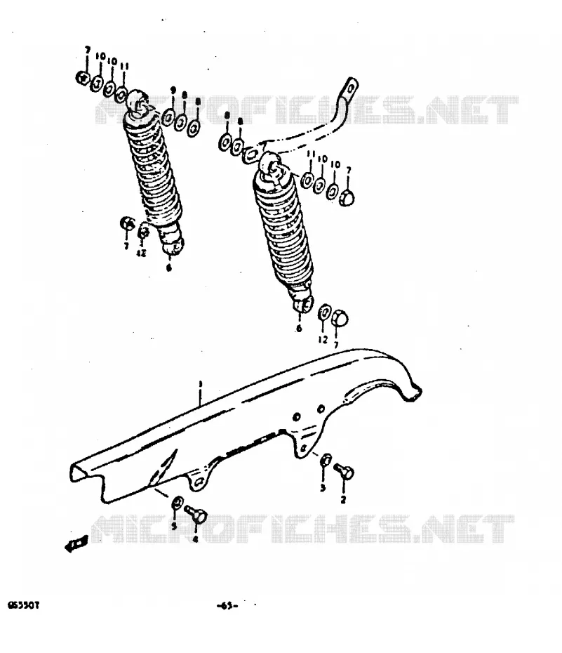 CARTER DE CHAINE - AMORTISSEUR ARRIERE Suzuki MOTO 550 GS 1980  GS550ET(T)