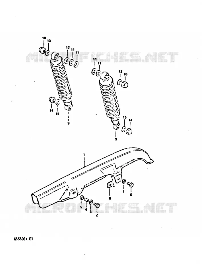 CARTER DE CHAINE - AMORTISSEUR ARRIERE Suzuki MOTO 550 GS 1981  GS550EX(X)