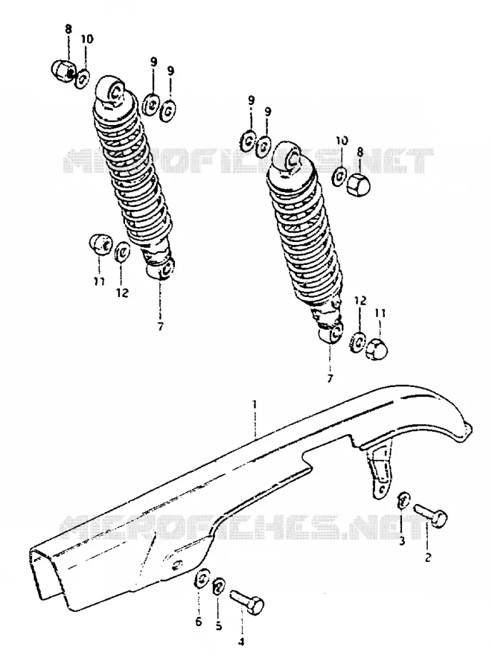 CARTER DE CHAINE - AMORTISSEUR ARRIERE Suzuki MOTO 550 GS 1982  GS550LZ