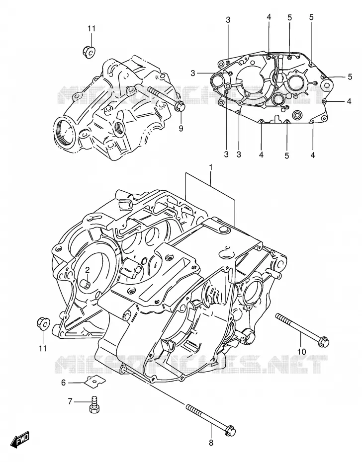 CARTER (GS125SR,GS125ESD/ESF/ESK/ESL/ESM/ESR) Suzuki MOTO 125 GS 1994  GS125ESR(E1)