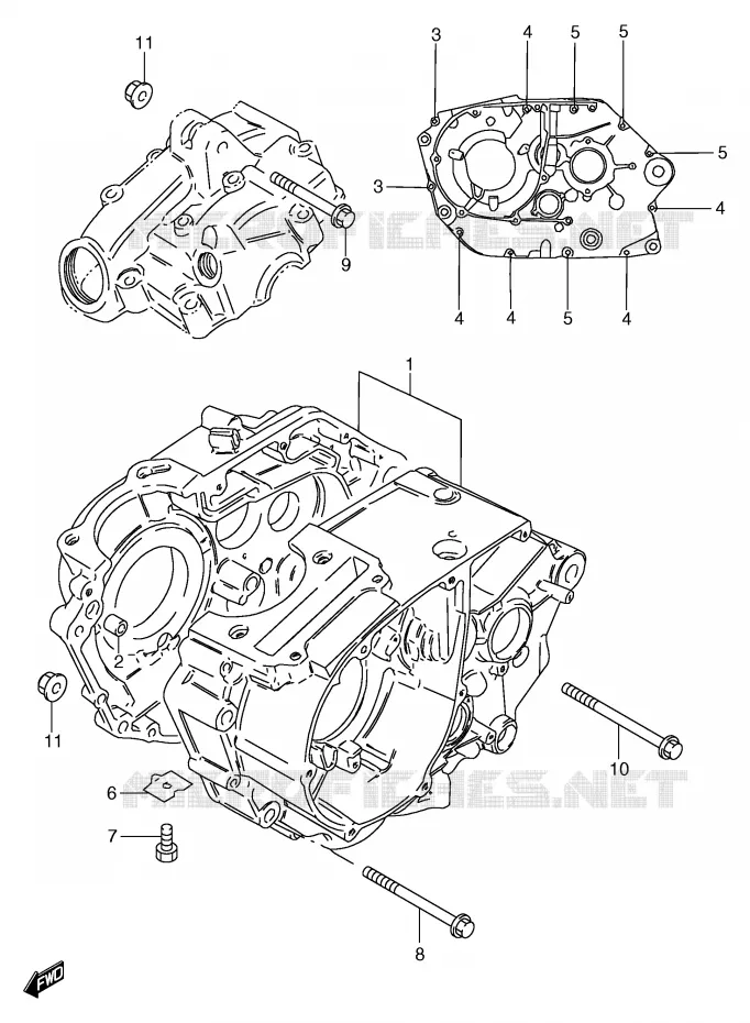 CARTER (GS125UX/UY) Suzuki MOTO 125 GS 1999  GS125UX(E71)