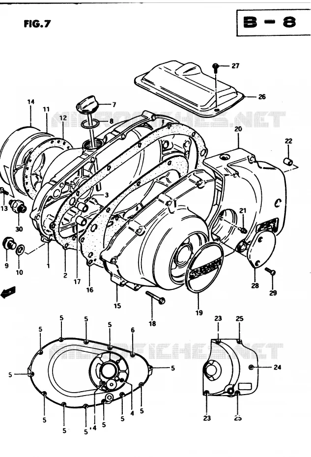 CARTER (MODELE Z) Suzuki MOTO 450 GS-S 1983  GS450SD(2/Z/D)