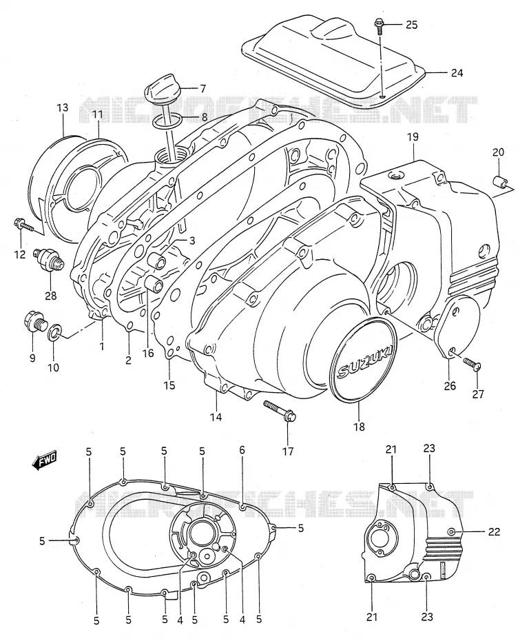 CARTER Suzuki MOTO 500 GS-E 1996  GS500ET(E28)
