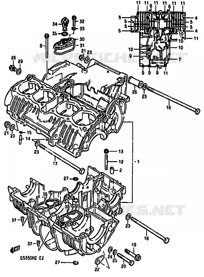 CARTER Suzuki MOTO 550 GS 1982  GS550MZ(X/Z)