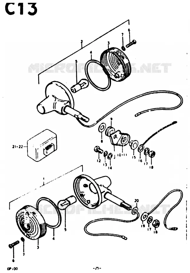 CLIGNOTANTS (C, N) Suzuki MOTO 100 GP 1992  GP100N(C/N)