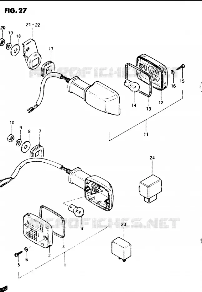 CLIGNOTANTS (E1, E6, E24) Suzuki MOTO 1100 GS-G 1986  GS1100GG(E/F/G)