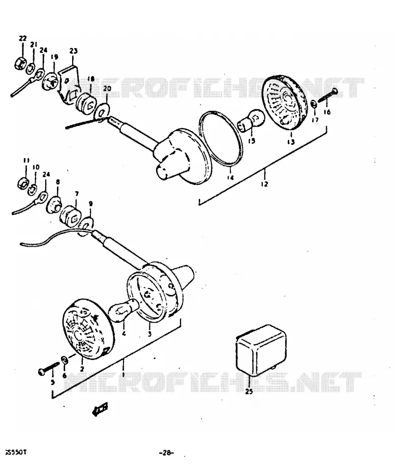 CLIGNOTANTS (E15, E21, E25) Suzuki MOTO 550 GS 1980  GS550DT(T)