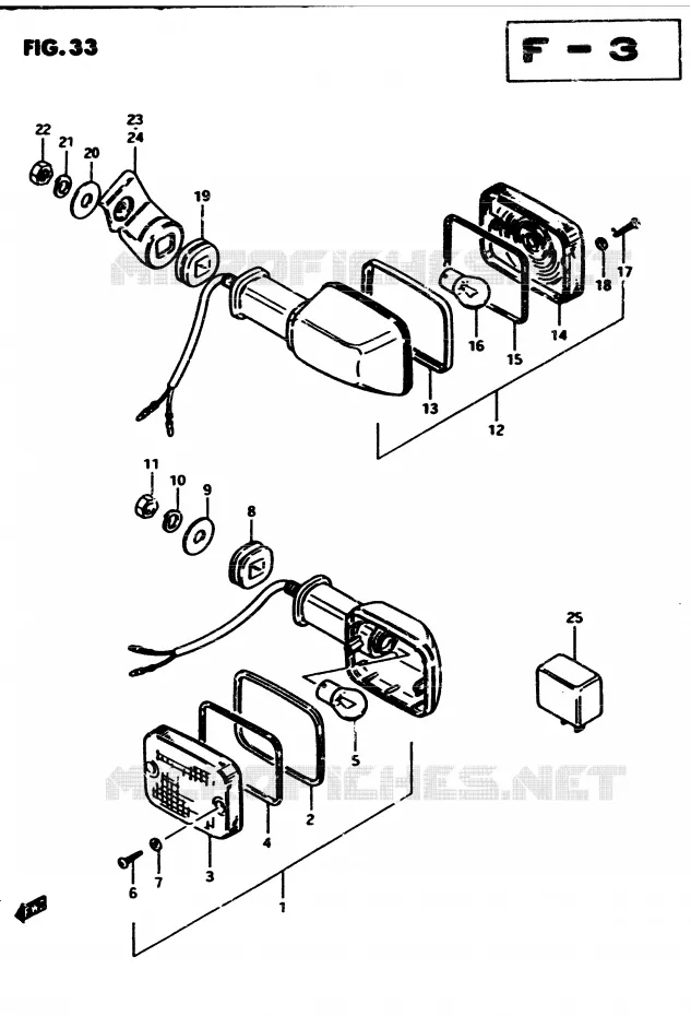 CLIGNOTANTS (E15) Suzuki MOTO 450 GS 1982  GS450Z(2/Z/D)