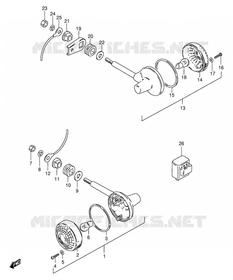 CLIGNOTANTS (E15,E17,E18,E39) Suzuki MOTO 125 GS 1982  GS125ESZ(E1)