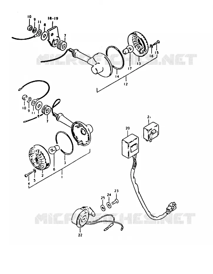 CLIGNOTANTS (E18, E26) Suzuki MOTO 1000 GS 1980  GS1000HT(T)
