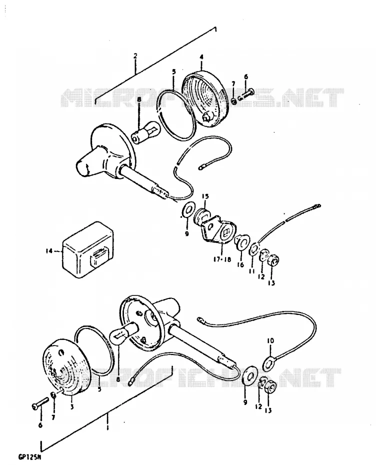 CLIGNOTANTS (E18) Suzuki MOTO 125 GP 1978  GP125C(C/N)