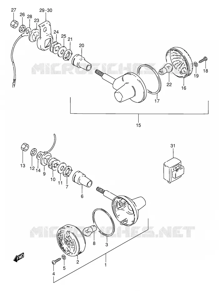 CLIGNOTANTS (E1,P95,MODELE M E24) Suzuki MOTO 250 GN 1985  GN250F(E2)