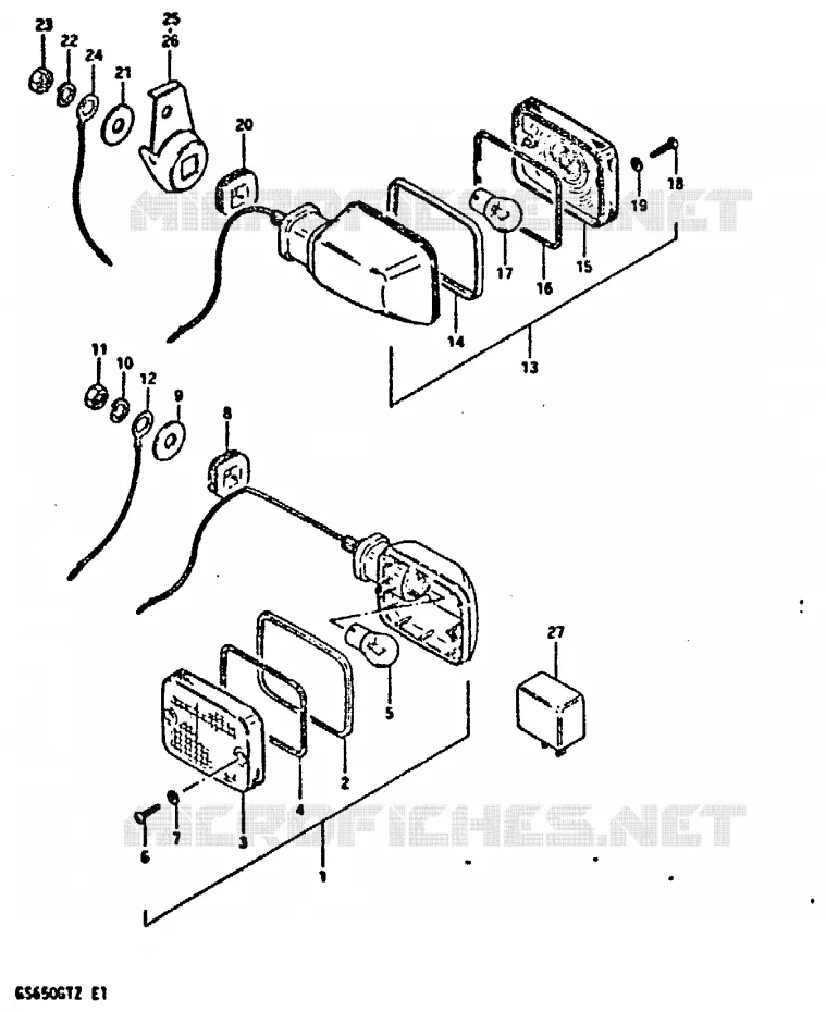 CLIGNOTANTS (E2, E4, E17, E34) Suzuki MOTO 650 GS 1982  GS650GTZ(X/Z)