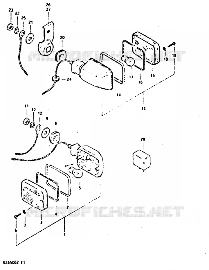 CLIGNOTANTS (E2, E4) Suzuki MOTO 650 GS 1982  GS650GZ(X/Z)