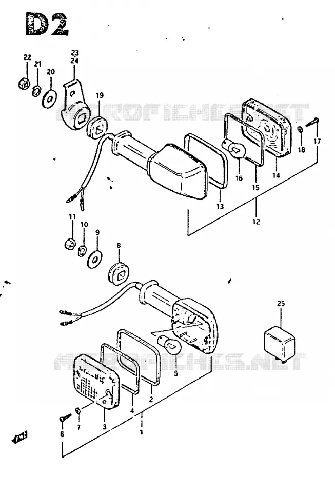 CLIGNOTANTS (E2, E4) Suzuki MOTO 650 GS 1983  GS650GTD