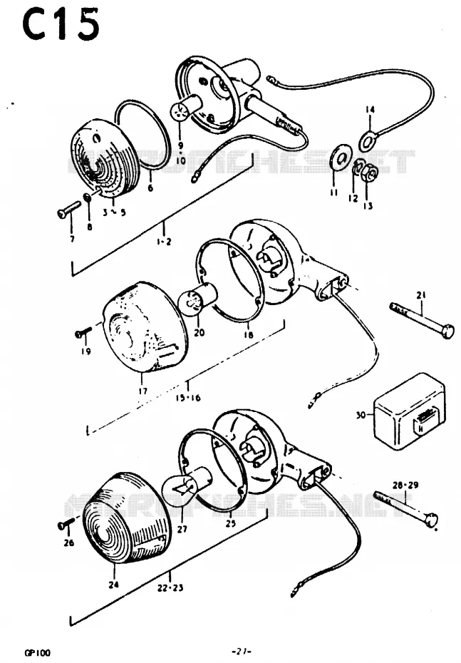 CLIGNOTANTS (E2) Suzuki MOTO 100 GP 1992  GP100UN(C/N)