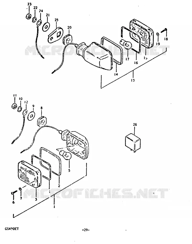 CLIGNOTANTS (E2) Suzuki MOTO 450 GS 1996  GS450T(T)