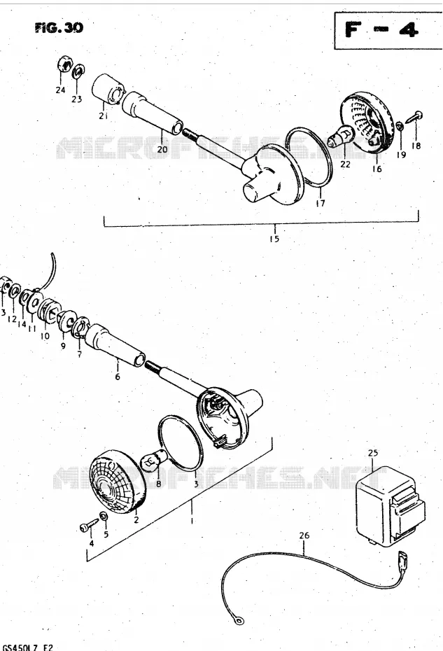 CLIGNOTANTS (E22, E25) Suzuki MOTO 450 GS-L 1996  GS450LT(E2)