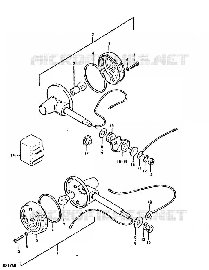 CLIGNOTANTS (E22) Suzuki MOTO 125 GP 1978  GP125UC(C/N)
