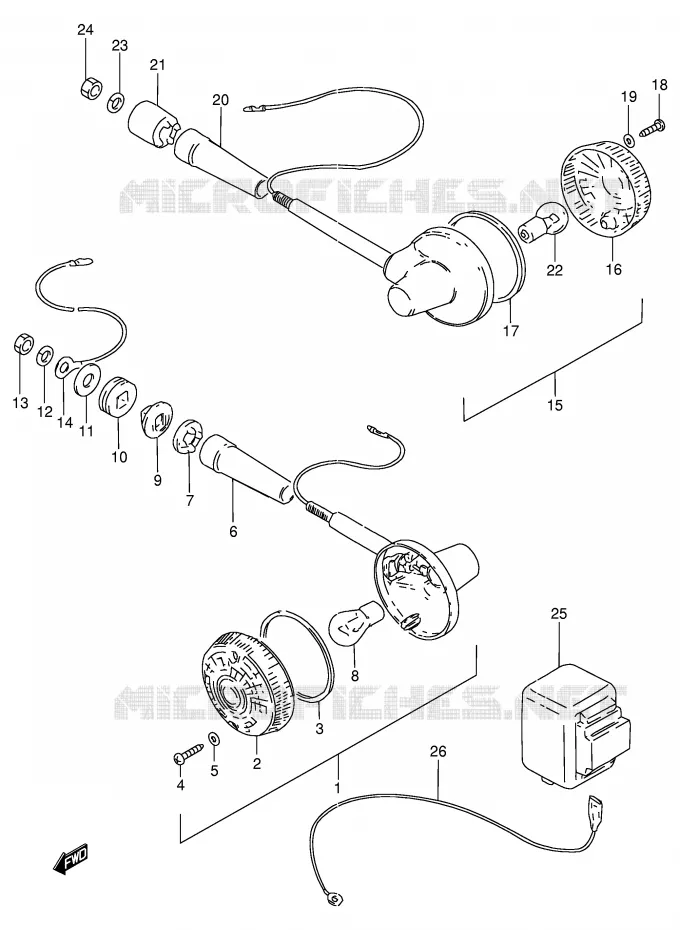 CLIGNOTANTS (E22) Suzuki MOTO 250 GN 1993  GN250P(E2)