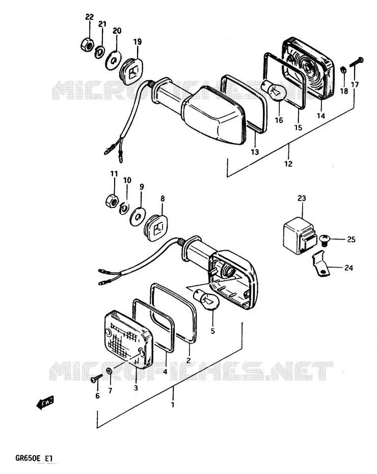CLIGNOTANTS (E22) Suzuki MOTO 650 TEMPTER 1984  GR650E(D/E)