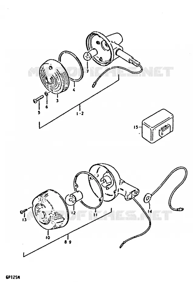 CLIGNOTANTS (E4) Suzuki MOTO 125 GP 1978  GP125UC(C/N)