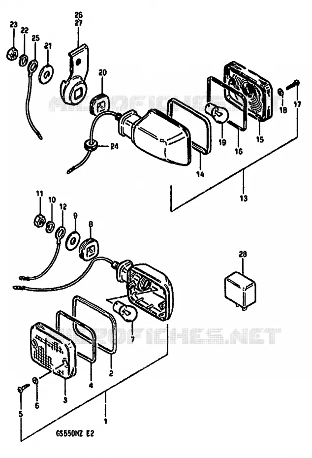 CLIGNOTANTS (E6,E24) Suzuki MOTO 550 GS 1982  GS550MZ(X/Z)
