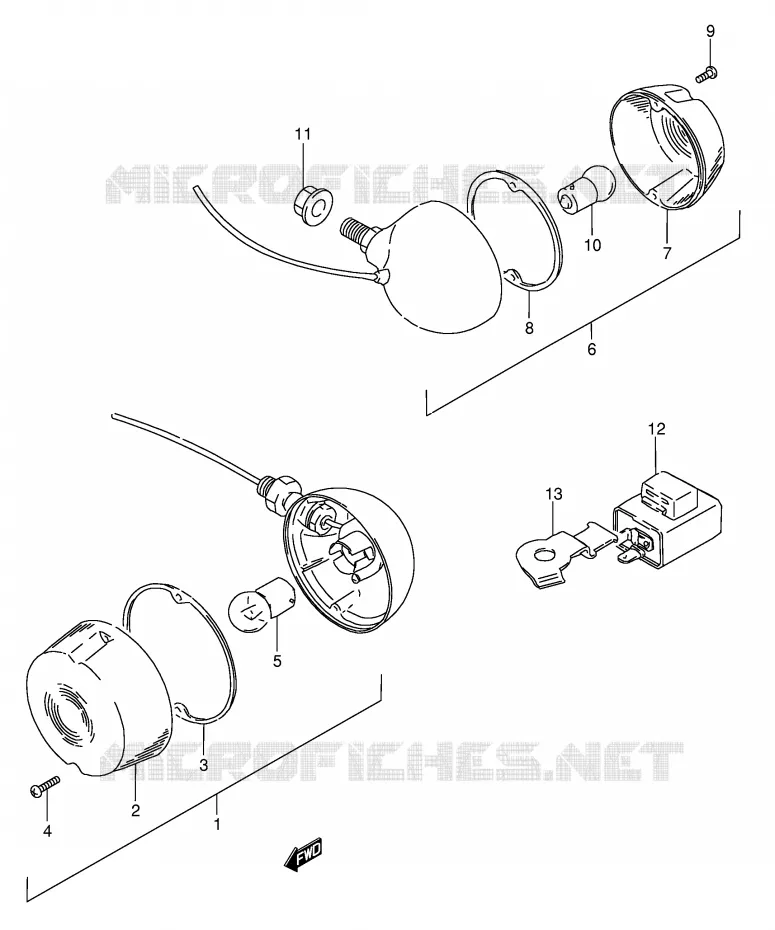 CLIGNOTANTS (FZ50NP E26) Suzuki SCOOTER 50 FZ 1993  FZ50P(E1)