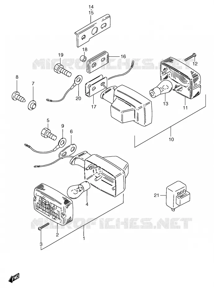 CLIGNOTANTS (GS125ESX/ESY E1,E71,GS125X,GS125UX/UY) Suzuki MOTO 125 GS 2000  GS125SUY(E71)