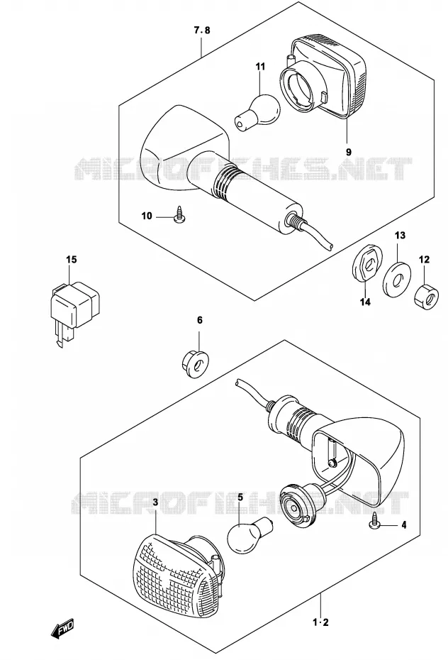 CLIGNOTANTS (GS500K4/UK4) Suzuki MOTO 500 GS-F 2004  GS500FK4(P19)