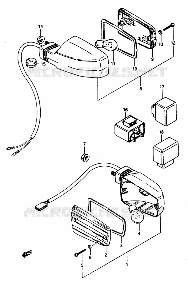 CLIGNOTANTS (GSX1100EE/EF/EG) Suzuki MOTO 1100 GSX-E 1986  GSX1100EG(E/F/G)