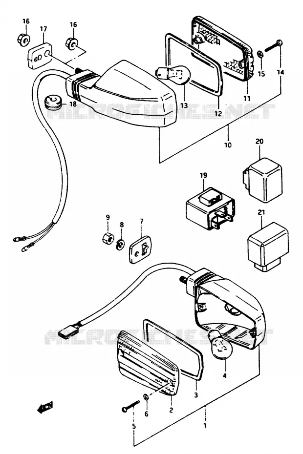 CLIGNOTANTS GSX1100ESE/EFE/ESF/EFF/EFG/GS1150ESF/EFF/EFG Suzuki MOTO 1100 GSX-E 1985  GSX1100EEF(E/F/G)