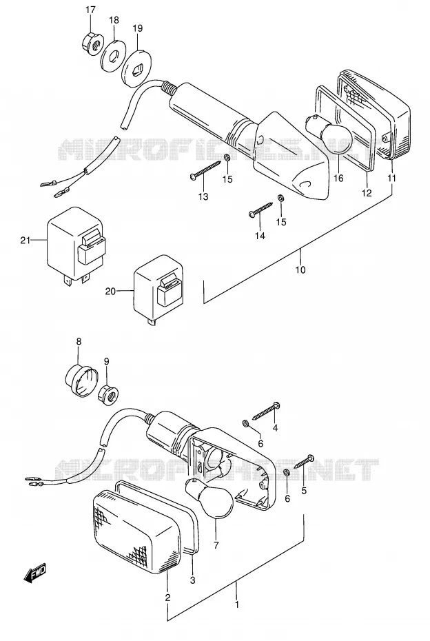 CLIGNOTANTS (MODELE K/L/M/N/P/R) Suzuki MOTO 500 GS-E 1995  GS500ESKS(E2)