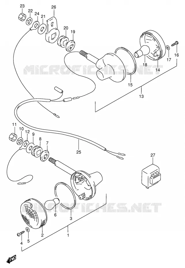 CLIGNOTANTS (MODELE M E2,E4,E21,E34) Suzuki MOTO 125 GN 1994  GN125R(E1)